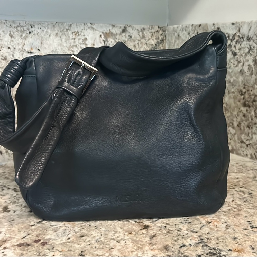 Misuri Firenze Navy Leather Shoulder Bag